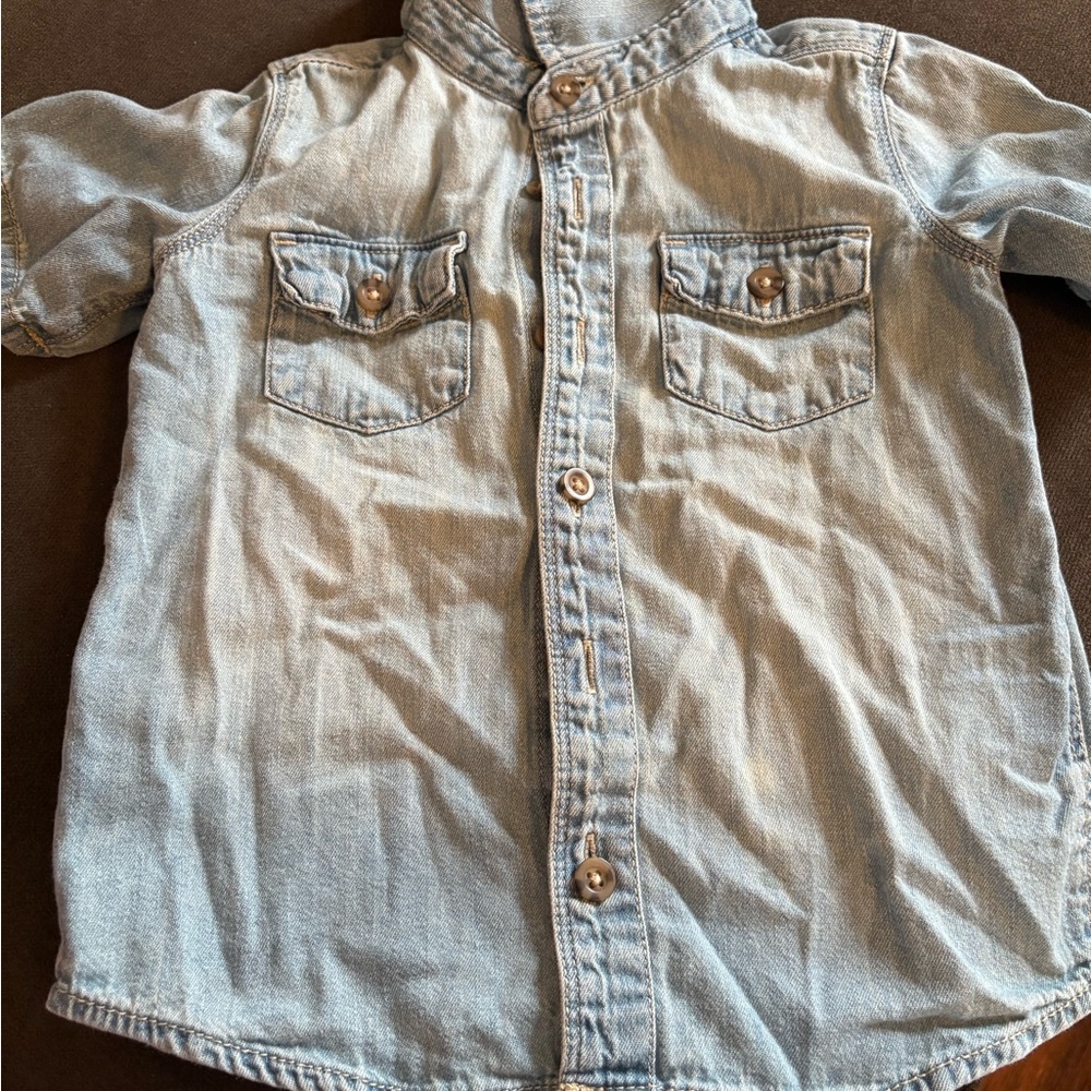 Light Blue Denim Button-Up Shirt